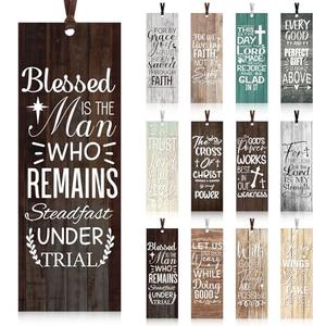Jetec 80 Pcs Rustic Religious Bookmarks Bulk Farmhouse Bible Verse Bookmarks with Ribbon Inspirational Faith Page Markers for Bible Study Christian Church VBS Sunday School Gifts, Pack of 2
