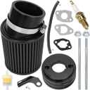 FVRITO Performance Upgraded Air Filter adapter Intake Spark Plug Kit for Predator 212cc 6.5Hp Baja MB165 & MB200 (Heat, Mini Baja, Warrior) doodle bug BK200 BT200X RT200 Mini Bike Go Kart Black