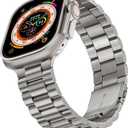 SUNFWR Compatible with Apple Watch Band 49mm 45mm 44mm 42mm 46mm for Men Women, Stainless Steel Metal iWatch Band for Series 10/9/8/7/6/5/4/3/2/1/SE/Ultra/Ultra 2 (Titanium,No case)