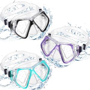 Fabbay 3 Pieces Swimming Diving Goggles With Nose Cover Adult Swim Snorkel Goggle Swim Goggle Pack Pool Goggles For Youth Men Women (Black, Purple, Sky Blue) Fabbay 3 Pieces Swimming Diving Goggles With Nose Cover Adult Swim Snorkel Goggle Swim Goggle Pack Pool Goggles For Youth Men Women (Black, Purple, Sky Blue)