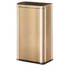 10.4 Gallon Large Metal Kitchen Garbage Can, Stainless Steel Trash Can, Open Top, Tall, Gold Wastebasket for Home Bathroom Hotel Lobby Office (40L Gold)