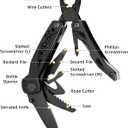 Pohaku Multitool Pocket Knife, Gifts for Men, 13 in 1 Pocket Multi Tool with 3" Large Blade, Safety Locking Design, Spring-Action Plier, Durable Nylon Sheath for Camping, Fishing, Survival, Hiking