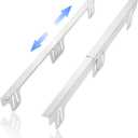 Stove Gap Covers, 2 Pack Stove Gap Filler Stainless Steel, Adjustable 13.8-27.5 In, Width 0.79", Heat Resistant & Easy to Clean, Gas Stove Side Gap Protector, Silver