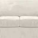 FantasDecor 3 Piece Sofa Covers Velvet for 2 Cushion Couch Stretch Loveseat Slipcover with Individual Seat Elastic Furniture Protector for Pets (Loveseat, Ivory)