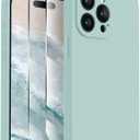 FireNova Designed for iPhone 15 Pro Case, Silicone Upgraded [Camera Protection] Phone Case with [2 Screen Protectors], Soft Anti-Scratch Microfiber Lining Inside, 6.1 inch, Mint Green