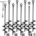 Fabulas Ground Anchors Heavy Duty, Swing Set Anchor Kit 18 Inch 8 Pack Screw in Earth Anchors Trampoline Stakes High Wind Metal Auger Anchor for Shed Tent Carports Securing Animals Camping Mobile Home