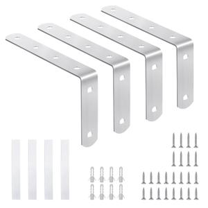 furniture anchors anti-tip baby proofing: Safety Straps Kit for Dresser Secure 400 lbs Bookcase to Wall Cabinet Wall Anchor 4 Pack (Brushed Nickel)