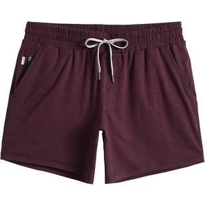 maamgic Mens Workout Shorts 5" Short Shorts Soft Stretch Running Gym Athletic Shorts with Zip Pockets, Burgundy XS