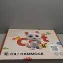 2 in 1 Wooden Cat Hammock, Comfortable and Breathable Hanging Cat Bed with Soft Mattress and PillowSuitable for Cats or Small dogs1