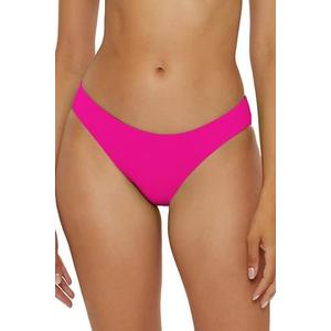 BECCA Women's Standard Shirred Bikini Bottom, Cheeky Coverage, Swimwear Separates, Color Code (Azalea), Small