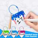 15 Set Ice Cream Baseball Keychain with Mini Bat, Team Gifts for Dripping Party Decor Bag Suitcase Tag