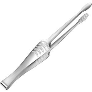 10.8" Stainless Steel Kitchen Tongs Serving Tong for Cooking Metal Food Tong with Non-Slip Comfort Grip Korean and Japanese BBQ Tongs for Serving Food Salad Camping Barbecue
