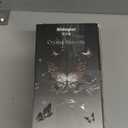 22 oz Water Bottle with Straw and Bowl, Unique Wide Mouth Insulated Stainless Steel Tumbler, Beach Vacation Essentials, Aesthetic Fashion Gift for Her, Mom, Heart Charm, Black & Pink (Crystal Butterfly Silver)