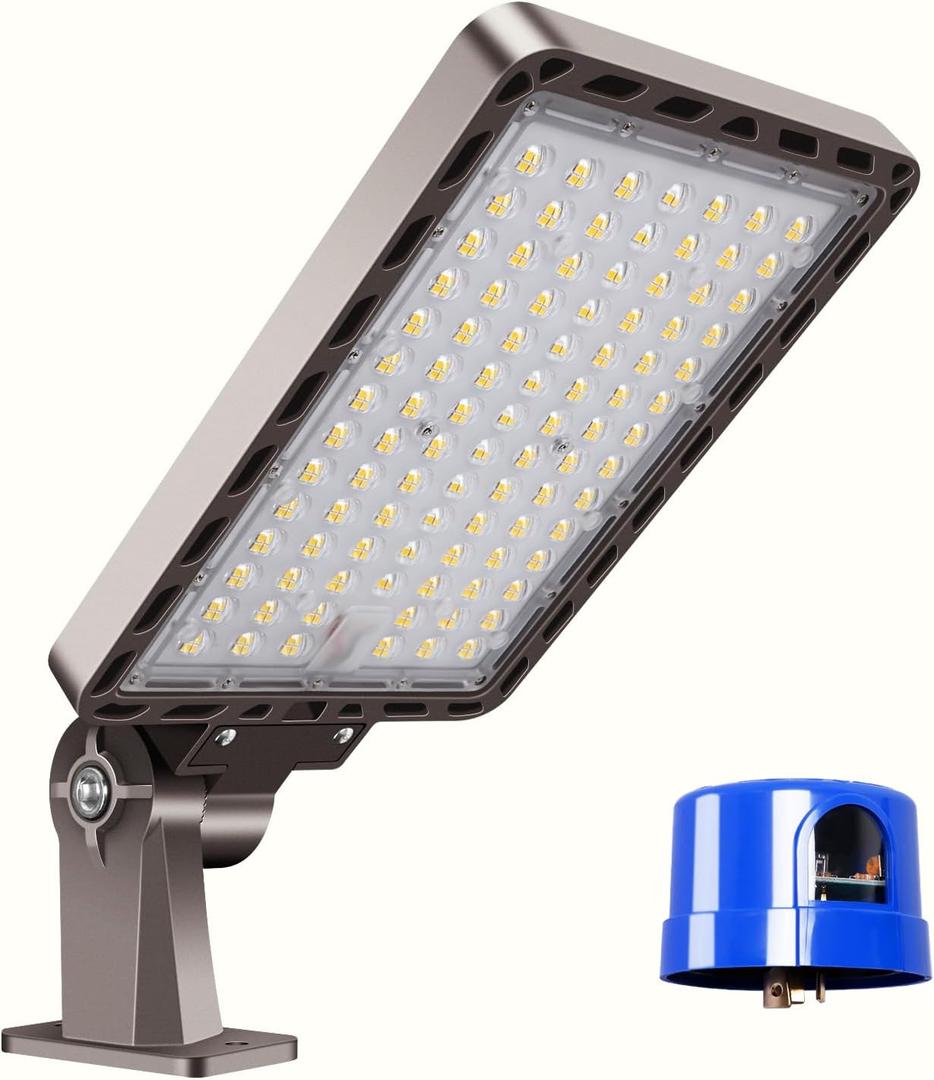 240W LED Parking Lot Light Dusk to Dawn Photocell 5000K Commercial Outdoor Area Light IP65 Waterproof 100-277V 36000LM Wall Mount