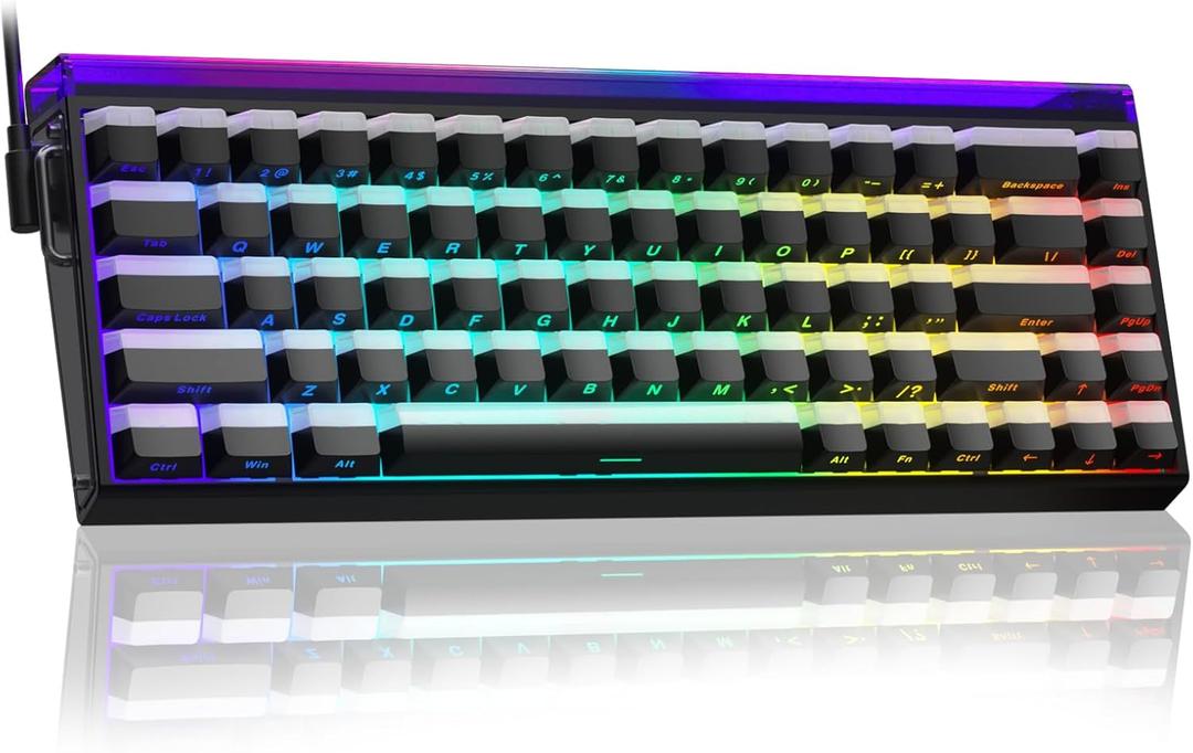 AULA Hero 68 HE 60% Gaming Keyboard Wired, Hall Effect Magnetic Switch Keyboard with 8K Hz Polling Rate, Side Printed PBT Keycaps, RGB Backlit Light Box, Customizable Web Software for PC/Mac Gamers (Black)