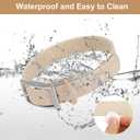 Wisedog Waterproof Dog Collar with Airtag Holder, Adjustable Soft Rubber Coated Webbing, Odor-Proof and Easy to Clean for Small Medium Large Dogs(M|12"-16" 4/5 in, Sand Color)