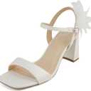 Delicious Bless ~ Women Open Toe High Heel Chiffon Bridal Dress Sandals (6)