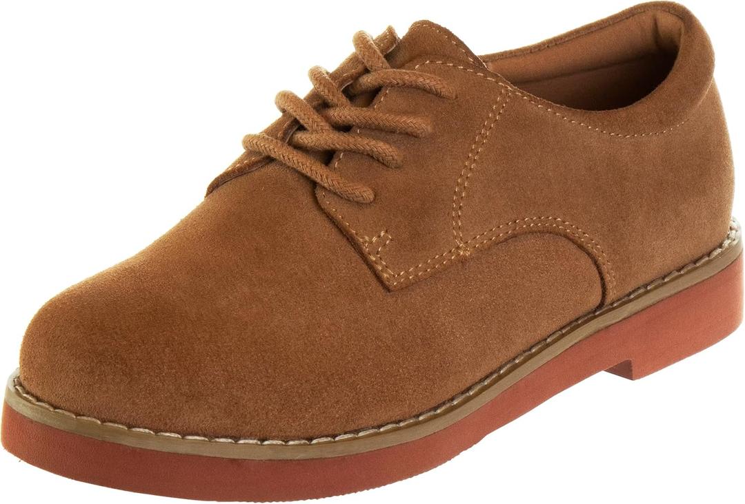 French Toast Kids Dress Shoes Oxford School Uniform - Lace up Loafer Saddle Shoe for Girls and Boys - Dirty Buck (Size 6 Big Kid)