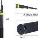 36cm Extended to 3m Super Long Carbon Fiber Invisible Selfie Stick for Insta360 for Insta 360 X5 X4 X3 X2 ONE R/RS for GoPro max for DJI OSMO 360 Accessories (Yellow)