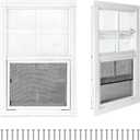 COLORPAPA 2 Pack Shed Windows,18" x 23" Small Sliding Windows,Flush Mount Windows with Tempered Glass and Fiberglass Screen for Shed, Chicken Coop, Playhouse, Household, Garage, Barns (White)