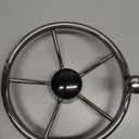 11" Marine Boat Steering Wheel,Universal Stainless Steel 5 Spoke Destroyer Knob (Polished)