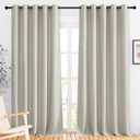 NICETOWN Natural Room Darkening Sliding Door Curtains, Window Treatment Thermal Grommet Voice Reducing Drapes for Living Room/Bedroom, Set of 2, W66 x L102