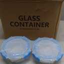 12 Pack Glass Food Storage Containers Set, Glass Meal Prep Containers with Lids, Airtight Lunch Containers, Dishwasher Safe, blue