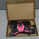 PHOEPET No Pull Dog Harnesses for Small Dogs Reflective Adjustable Front Clip Vest with Handle 2 Metal Rings 3 Buckles [Easy to Put on & Take Off](S, Pink)