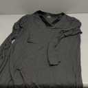 NACHILA Nightgowns for Women-Viscose Made from Bamboo,Long Sleeve Night Shirt Soft Sleepshirt Satin V Neck Sleepwear (Medium, B-charcoal Heather)