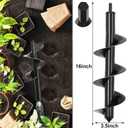 TCBWFY Garden Auger Drill Bit for Planting 1.6"x16.5"and 3.5"x16",Heavy Duty Bulb Planter Tool for Digging Holes,Compatible with 3/8" Hex Drive Drill
