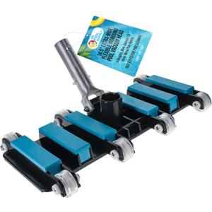U.S. Pool Supply Manual Pool Vacuum Head for Inground Pools, Flexible, Extra-Wide, Weighted - 6 Weights, Blue, Connect 1.5" Hose, Metal Pole Handle - Swimming Cleaning Accessory Attachment, Vac