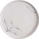 Ceramic Appetizer & Dessert Plates, 8-Inch Round Serving Plates (4-Pack, White Flowers)