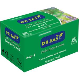 DR.EASY SUMMER FRESH Dryer Sheets Plant Based Formula 200 Ct Fabric Softener sheets for Laundry Essential Oil Scented No Artificial Fragrances No Dyes Reduce Static & Wrinkles Help Repel Pet Hair