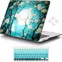 iCasso for MacBook Air 13 inch Case (Release 2010-2017 Older Version), Plastic Hard Shell Protective Case & Keyboard Cover Only for MacBook Air 13 Inch Model A1466/A1369-Cherry Blossom