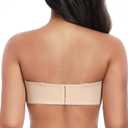 DotVol Women's Seamless Bandeau Unlined Underwire Minimizer Strapless Bra for Large Bust (Teal), 34DD