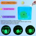Squishy Stress Cube Fidget Toys Fun Glow-in-The-Dark Octopus Squeeze Toy , Stress Balls for Autistic Kids ,Birthday Gift Classroom PrizesMaltose Filling