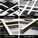 Semi Flush Mount Modern Light Fixture,35.4" Modern LED Ceiling Lights Fixture,for Hallway,Entrance,Cafe,Living Room,Bedroom,Corridor,Porch,Passage Light Fixtures (Black (4-Lights))