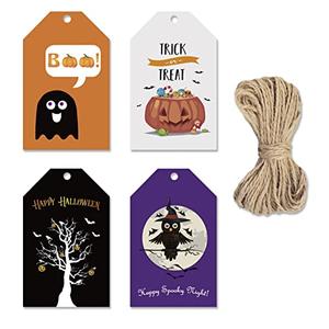 Halloween Tags for Gifts, 40 pcs Happy Halloween Kraft Paper Tags with Strings, DIY Craft Labels for Trick or Treat Party Favor Supplies, Candy Cookies Goodie Bags Gift Wrap Hanging Decoration, Set of 2 Halloween Tags for Gifts, 40 pcs Happy Halloween Kraft Paper Tags with Strings, DIY Craft Labels for Trick or Treat Party Favor Supplies, Candy Cookies Goodie Bags Gift Wrap Hanging Decoration, Set of 2