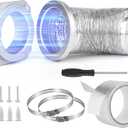 Magnetic Dryer Vent Connector Kit,Coupling DV180 Aluminum Dryer Vent Hose Quick Connector Includes 4"x3ft Duct with Self-Aligning Magnet & Airtight Seal,1 Foil Tape,1 Screwdriver,2 Key Hose Clamps