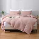 APSMILE Burnished Lilac Duvet Cover Set Twin Size, 2 Pieces with 1 Duvet Cover 68x90 Inches and 1 Shams (No Comforter), Soft Brushed Washed Cotton-Like Duvet Cover with Button Closure