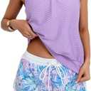 Aidonger Tankini Swimsuit for Women Modest Two Piece Bathing Suit Scoop Neck Swim Suits with Boy Shorts M