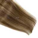 Ombre Chocolate Brown Balayage Honey Blonde Highlights Weft Hair Extensions Human Hair Sew in Wefts Extensions Real Human Hair12 Inch 80G Hand Tied Weft Extensions Remy Human Hair Weave Bundles