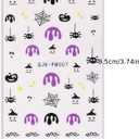 6 x 8 Sheets Halloween Nail Art Stickers Cute Pumpkin Little Ghost Nail Decals 3D Self-Adhesive Halloween Nail Stickers Mummy Nail Art Designs Accessories for Women Holiday Manicure Decor (Style 5)