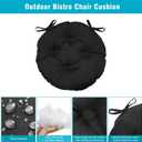GUEGLSA Tufted Outdoor Bistro Chair Cushion, Waterproof Round Seat Cushion 15 inch, High UV Resistant Bistro Cushion for Patio Chair, (Black,1 Pcs)