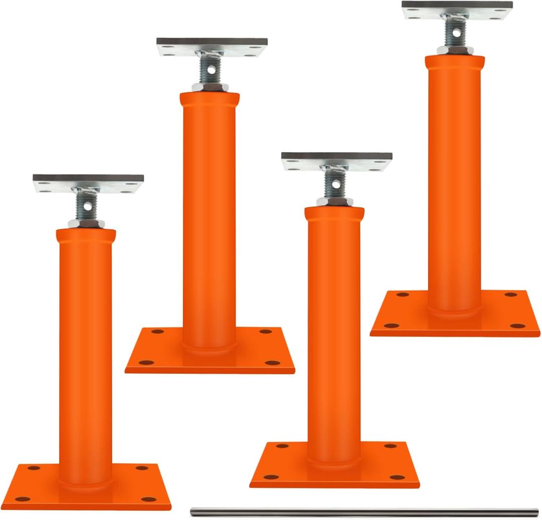 4 Pcs House Floor Jacks for Leveling,11-16" Height Range,9920 lbs to 6860 lbs Height Capacity (Each),Adjustable Support Basement Jack Crawlspace,Telescoping Screw Jacks for Temporary Support,Orange