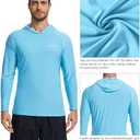 2 Pack Men’s UPF 50+ Fishing Shirts Long Sleeve UV Sun Hoodie Quick-Dry Swim Rash Guard Lightweight Shirt for Outdoor (L)
