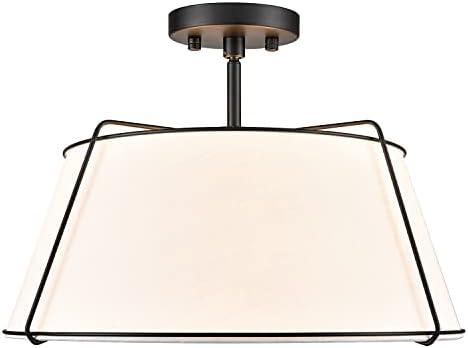 Light Society LS-C556-BLK Lise Ceiling Light, Black/White
