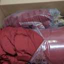 Bedsure Full Size Comforter Set - 7 Pieces Burgundy Full Bedding Set for All Seasons, Boho Contrasting Design Bed in a Bag with Comforter, Sheets, Pillowcases & Shams