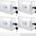 4PCS Large Thermostat Lock Box with Key, Clear Thermostat Cover with Lock for Thermostat on Wall, Lockable Thermostat Lock Box Cover, AC Lock Box Cover with Key Fit Thermostat 5"H x6"W or Smaller