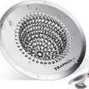 TRAPMATE Shower Drain Hair Catcher, 4.4" Easy Clean Bathtub Drain Hair Catcher, Anti-Slip Bath Tub Drain Protector, Upgraded 304 Stainless Steel Shower Sink Drain Cover for Bathroom (Patented Product) (Silver)